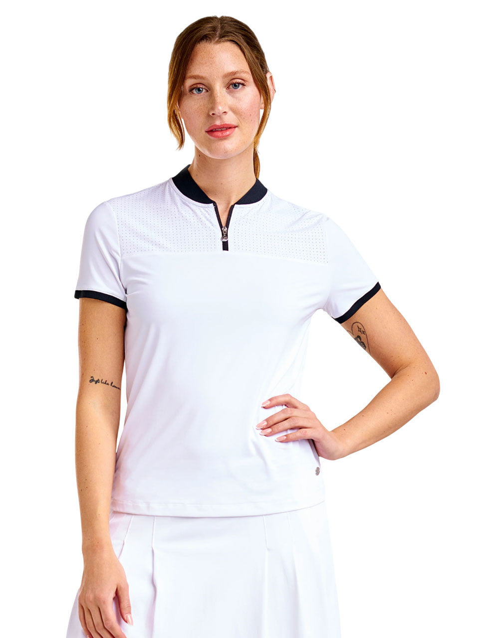 Nivo Womens Eliana Short Sleeve Mock - Black