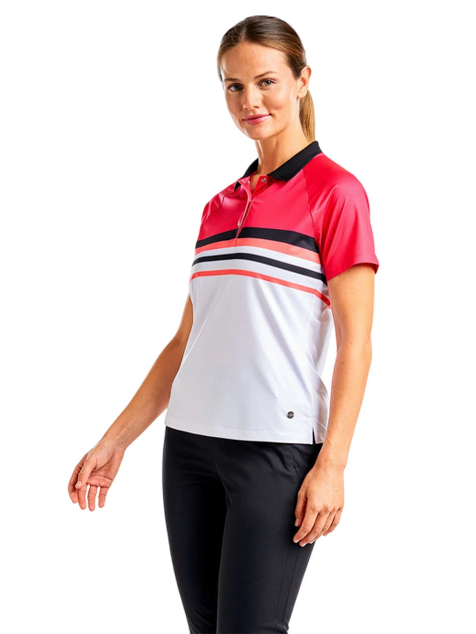 Nivo Womens Finley Short Sleeve Mock - Cherry