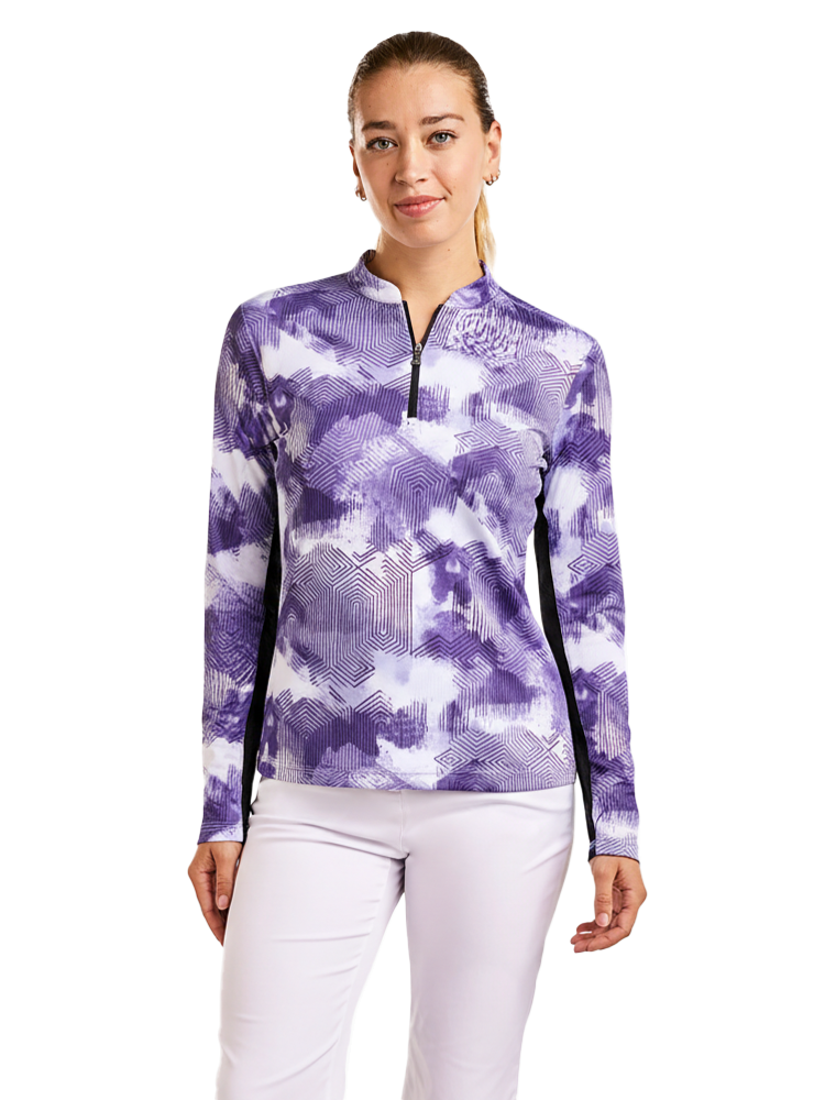 Nivo Womens Lolita Long Sleeve Livcool Mock - Pansy Garden