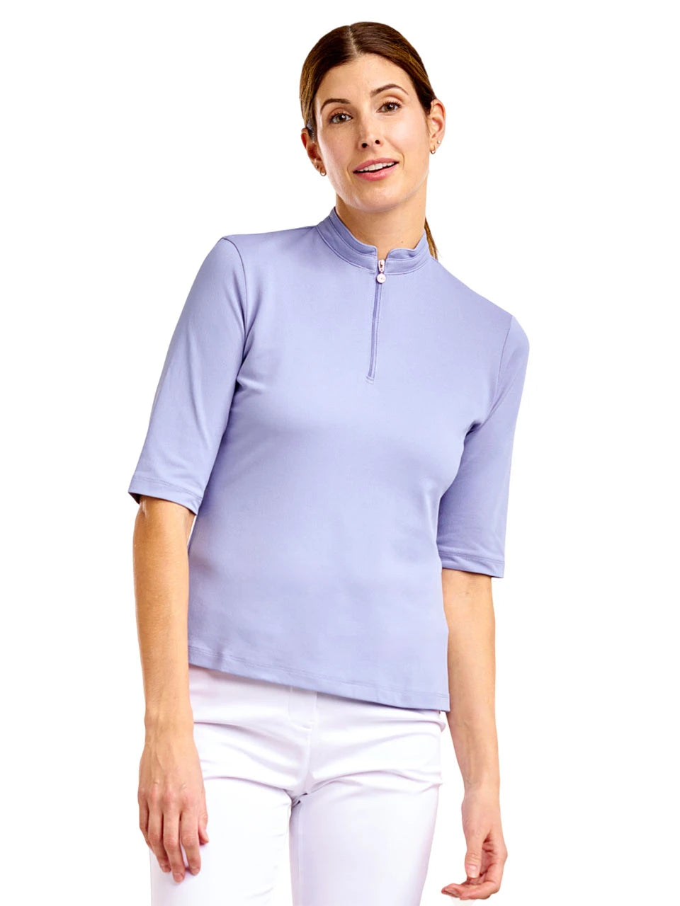 Nivo Womens Noa II Short Sleeve Mock - Pansy Garden