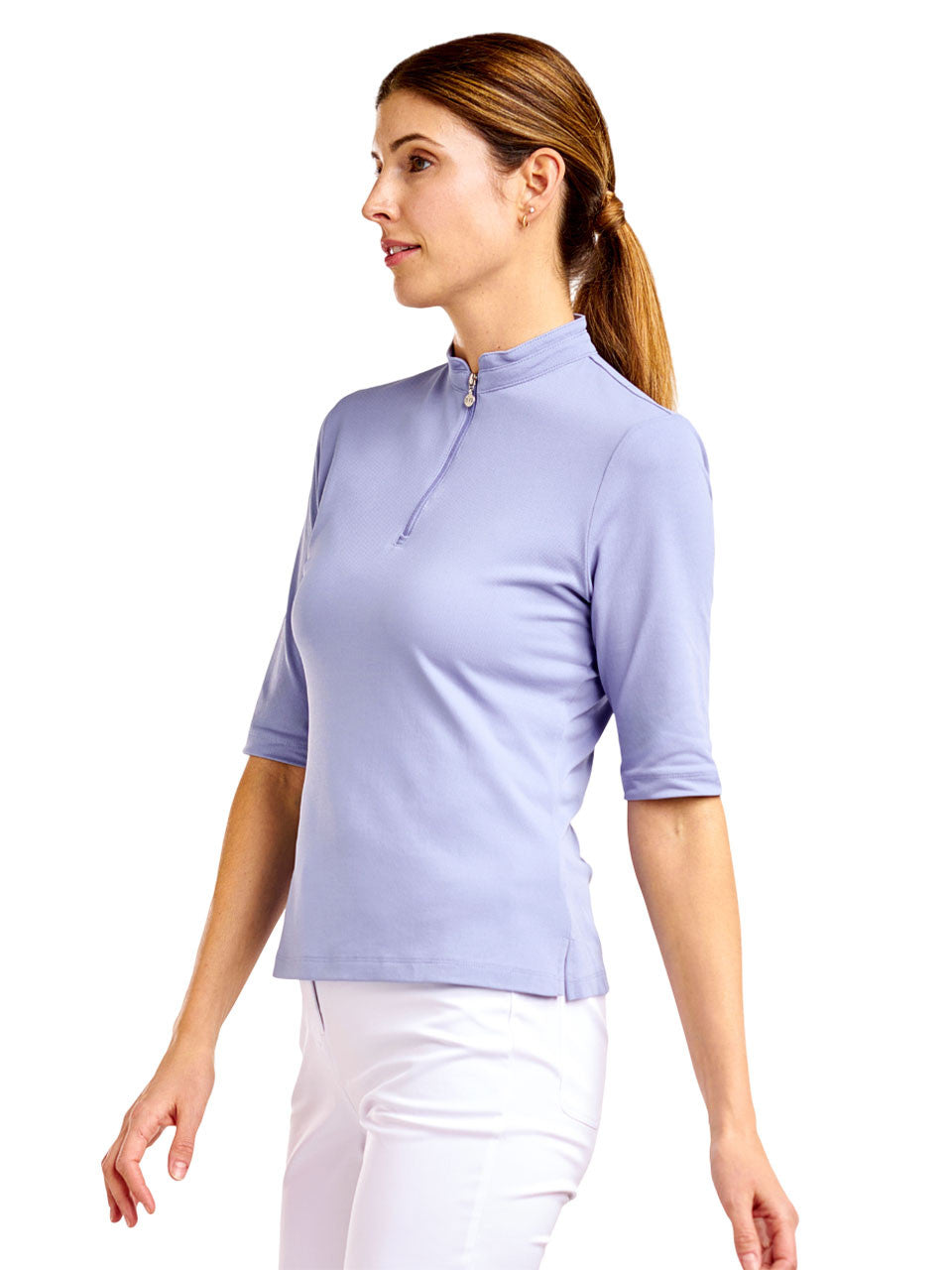 Nivo Womens Noa II Short Sleeve Mock - Pansy Garden