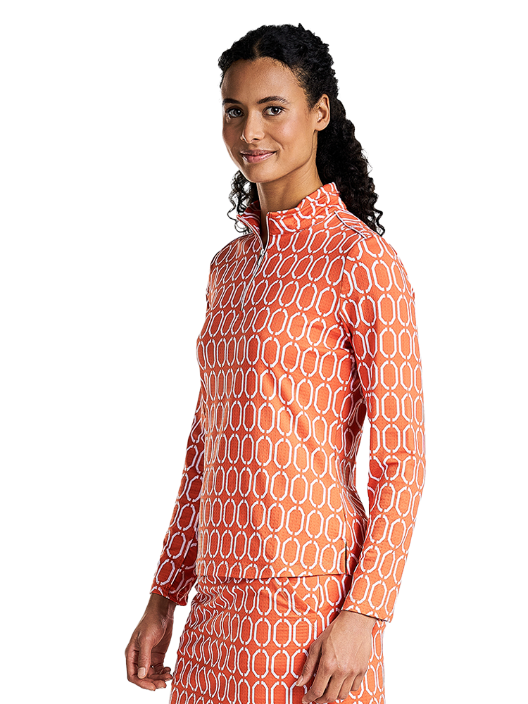 Nivo Women's Lhea Long Sleeve Mock - Persimmon
