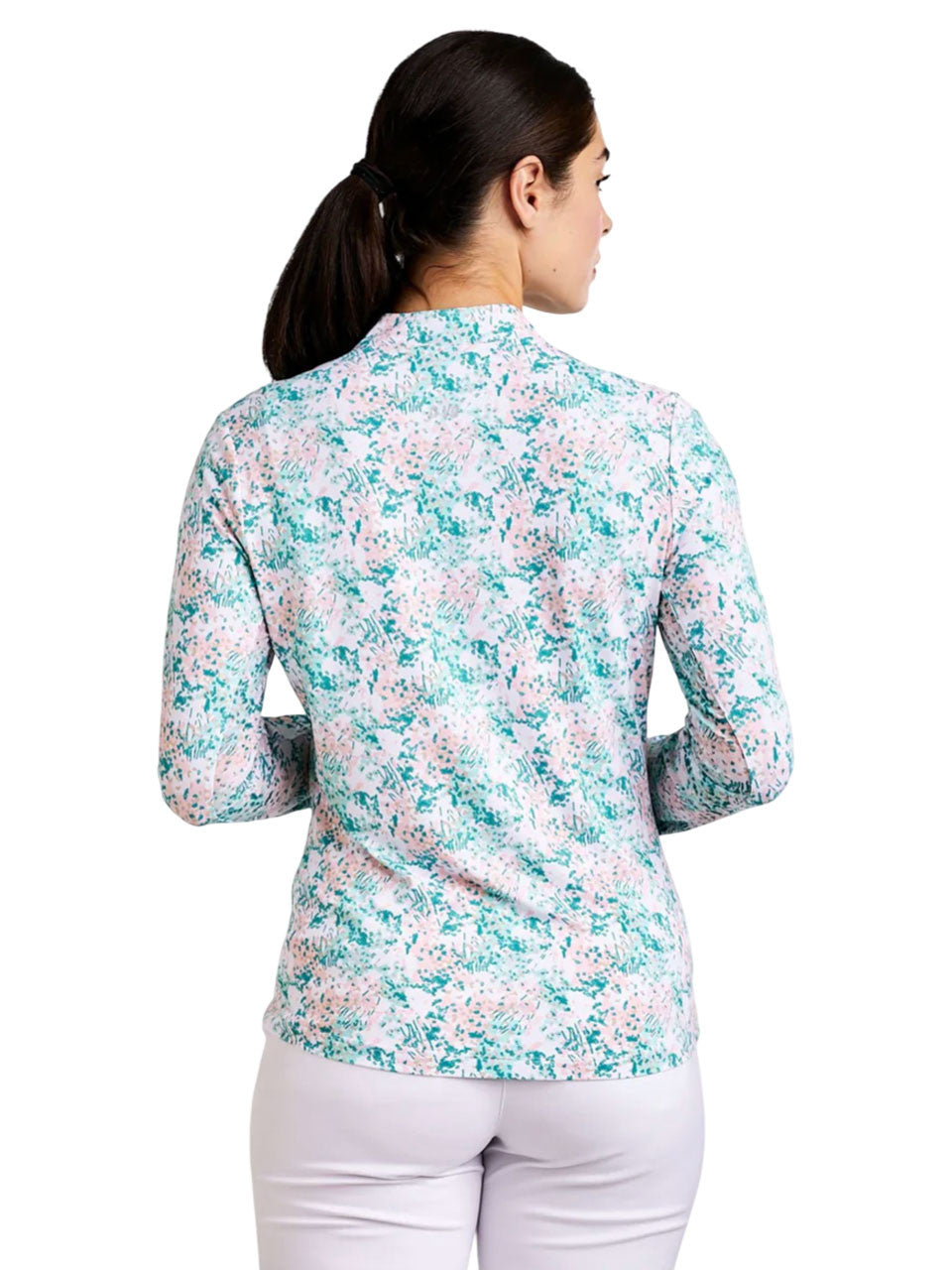Nivo Womens Lolita Long Sleeve Livcool Mock - White/Aruba