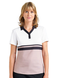 Nivo Women's Samara Short Sleeve Polo - White/Desert