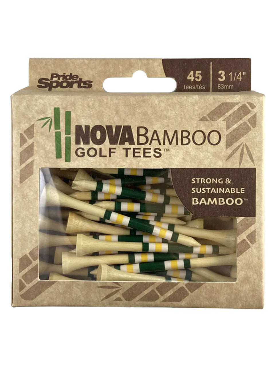 Nova Bamboo Striped Golf Tees - 3.25"