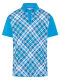 Original Penguin 50's Block Madras Plaid Polo - Malibu Blue