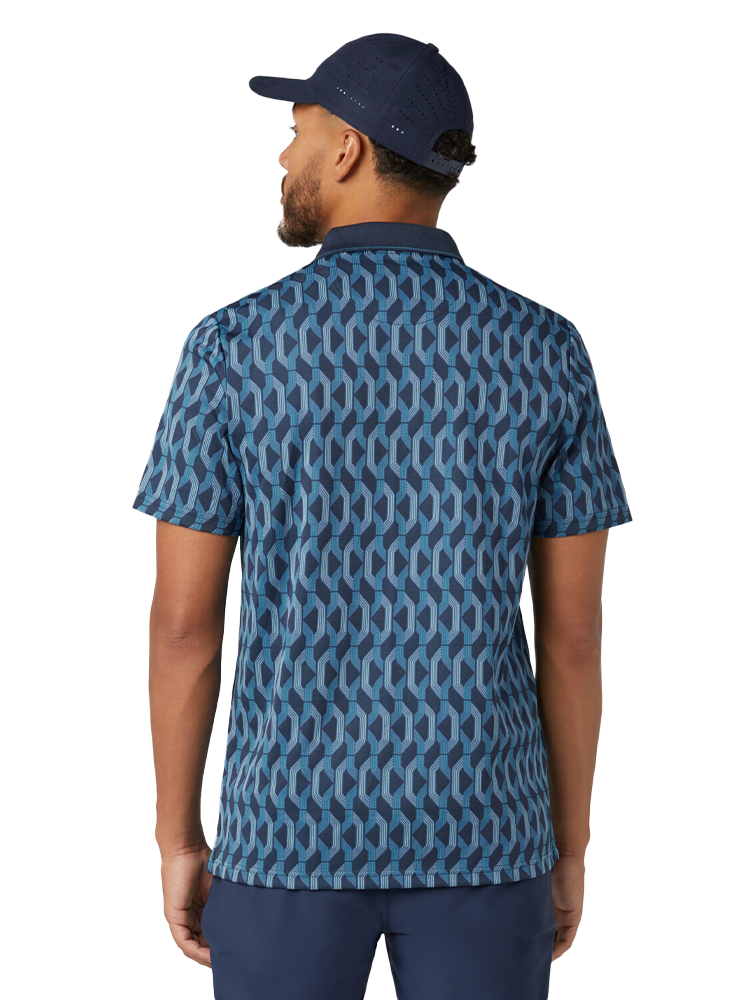 Original Penguin All Over YD Jacquard Colour Block Polo - Black Iris
