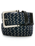 Original Penguin Braided Woven Stripe Golf Belt - Black Iris