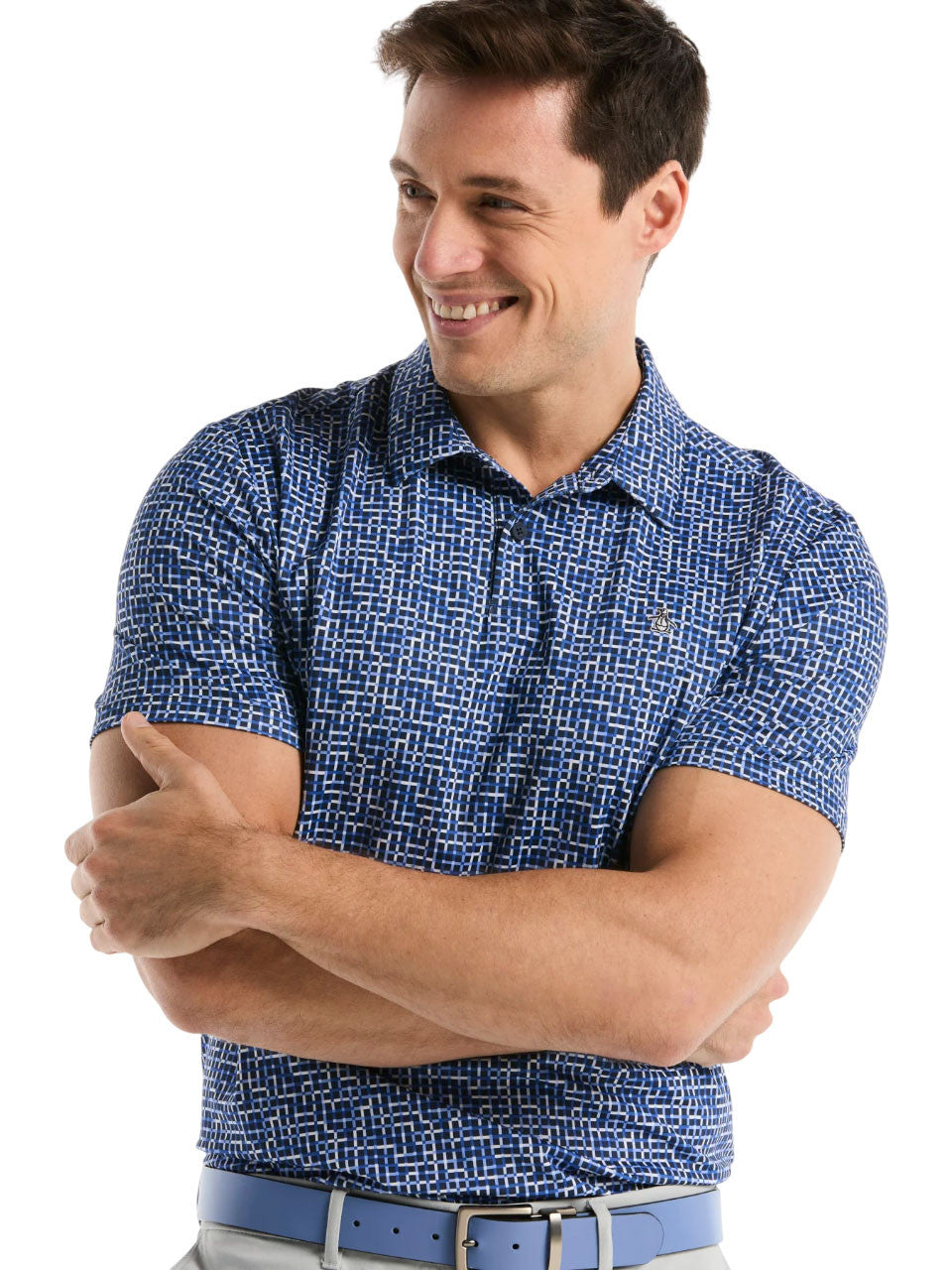 Original Penguin Colour Theory Gingham Polo - Black Iris