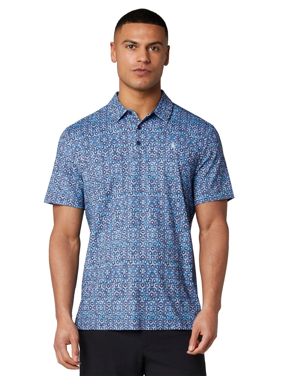 Original Penguin Heritage Framed Floral Polo - Black Iris