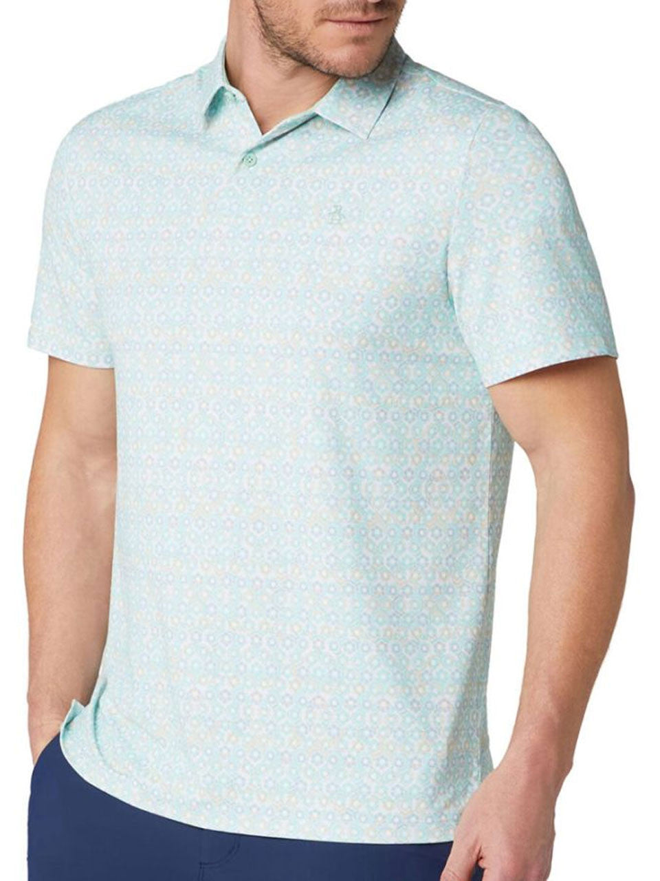 Original Penguin Heritage Framed Floral Polo - Lichen