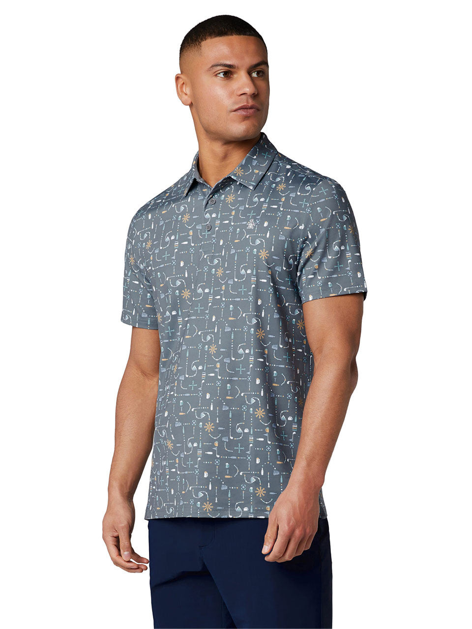 Original Penguin Pete's Beer Pong Geo Polo - Quiet Shade