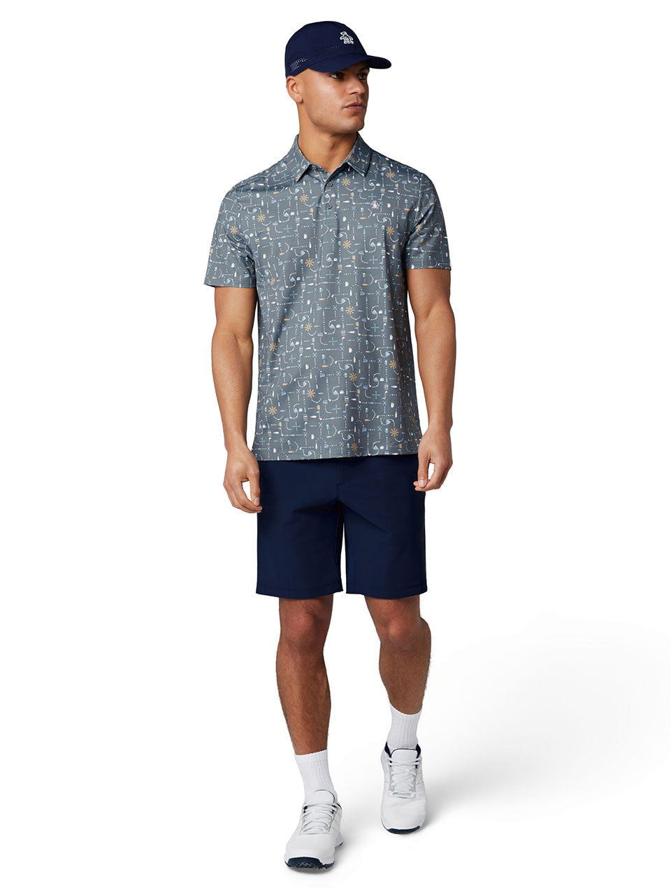 Original Penguin Pete's Beer Pong Geo Polo - Quiet Shade
