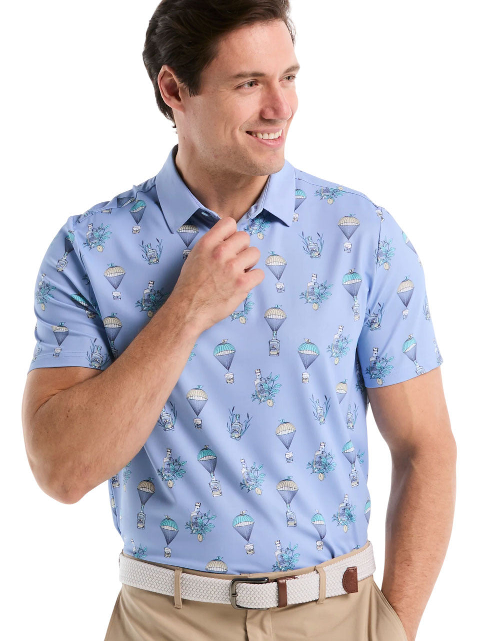 Original Penguin Pete's Botanical Drink Polo - Baby Blue Jay