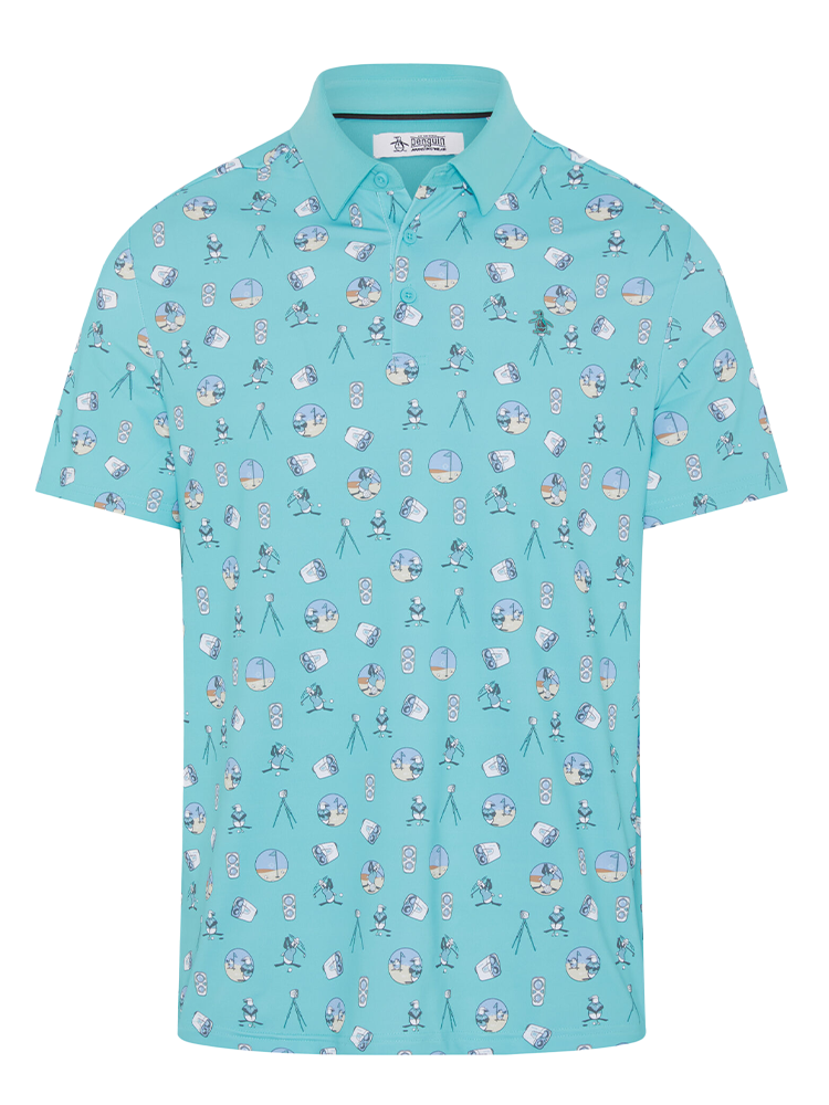 Original Penguin Pete's Range Finder Novelty Polo - Blue Radiance