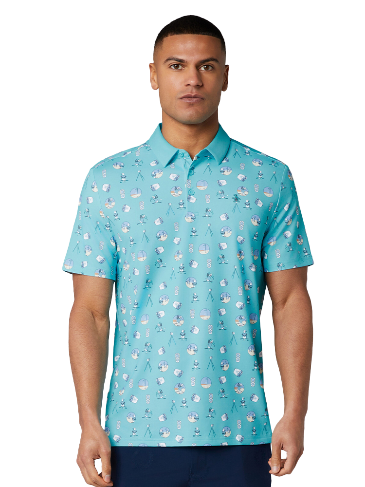 Original Penguin Pete's Range Finder Novelty Polo - Blue Radiance