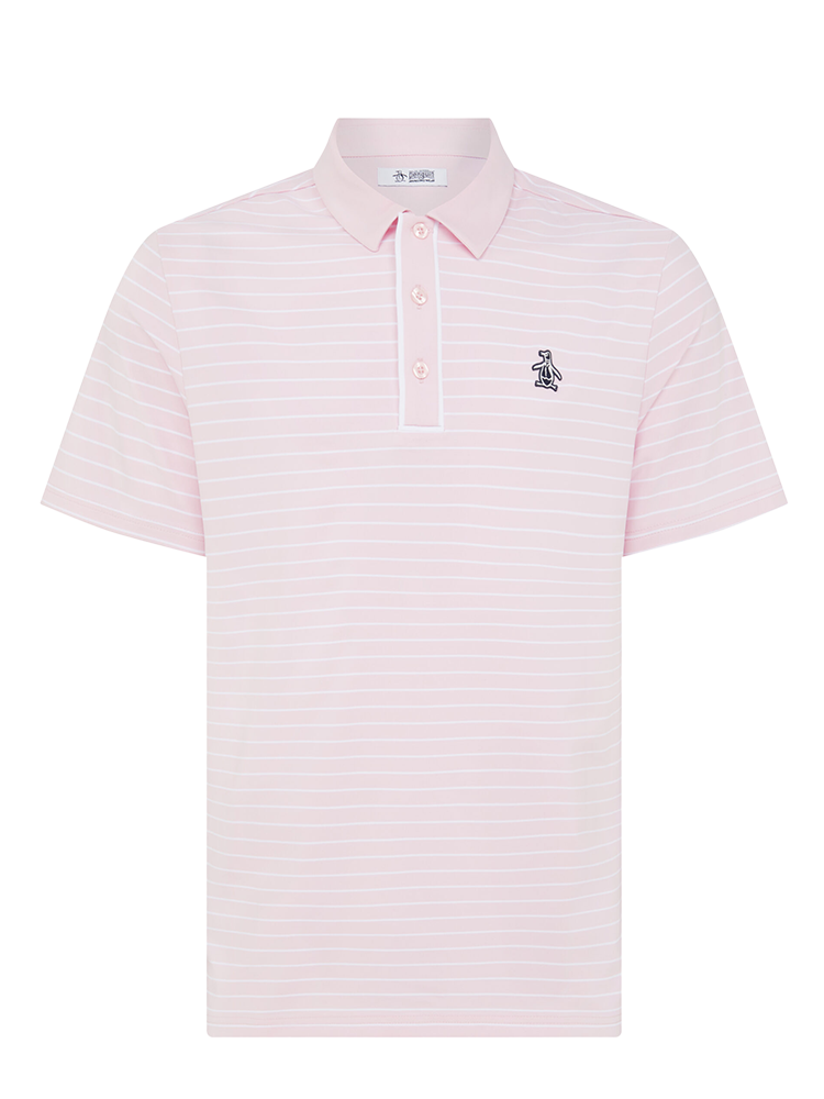 Original Penguin The Heritage Stripe Polo - Charm Pink