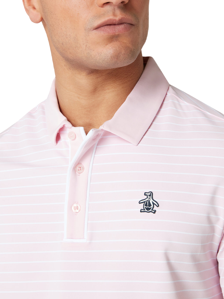 Original Penguin The Heritage Stripe Polo - Charm Pink