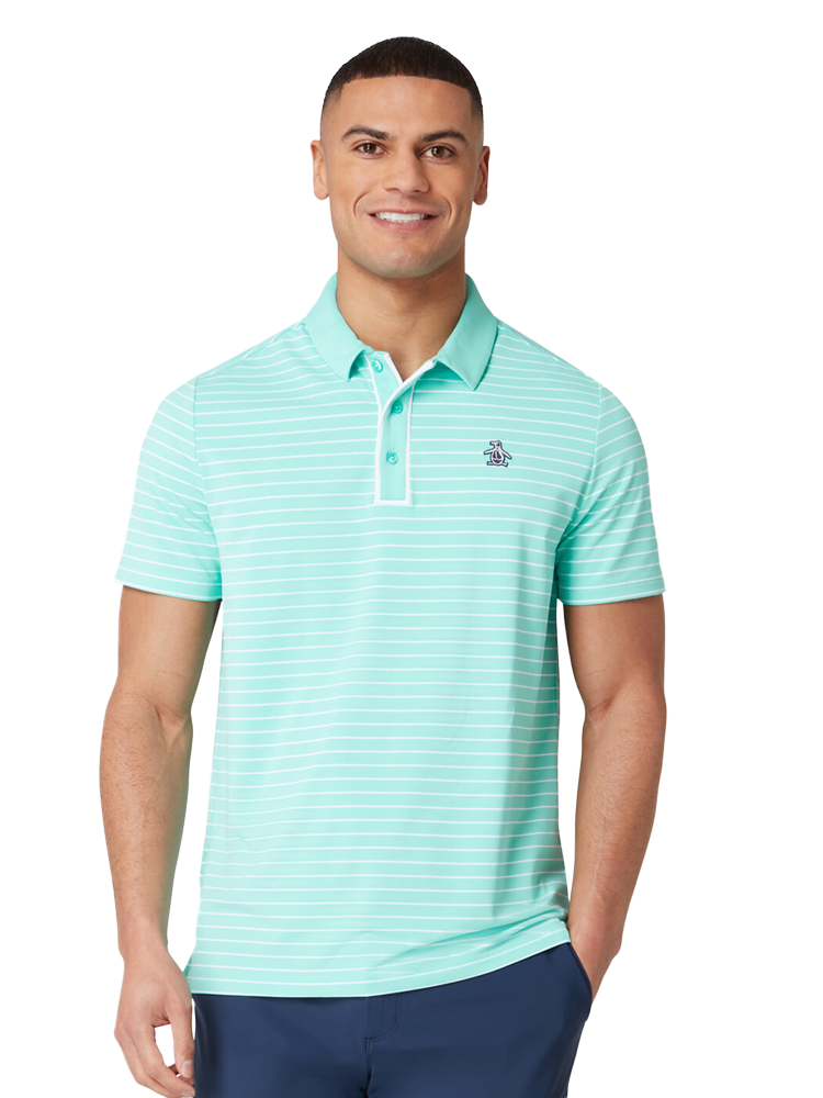 Original Penguin The Heritage Stripe Polo - Pool Blue