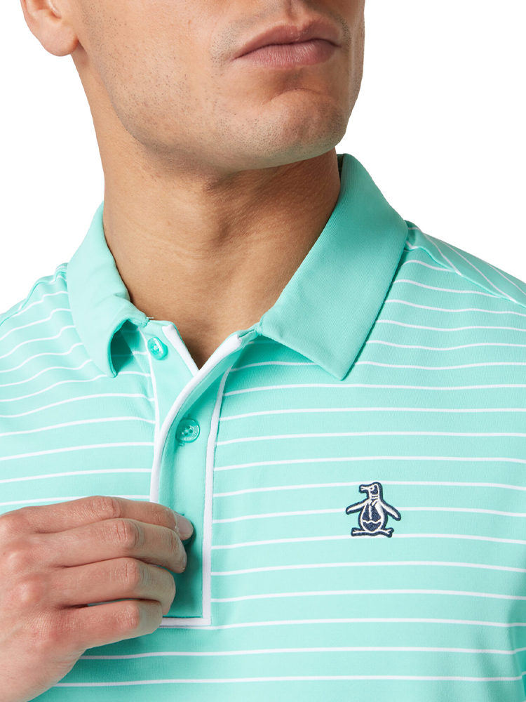 Original Penguin The Heritage Stripe Polo - Pool Blue
