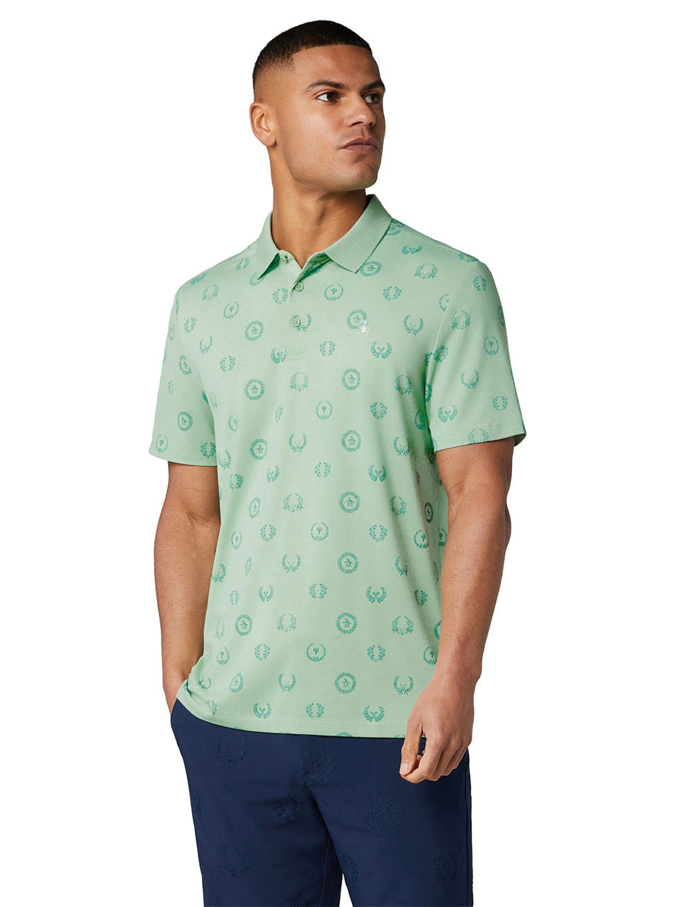 Original Penguin Victory Crest Jacquard Polo - Lichen
