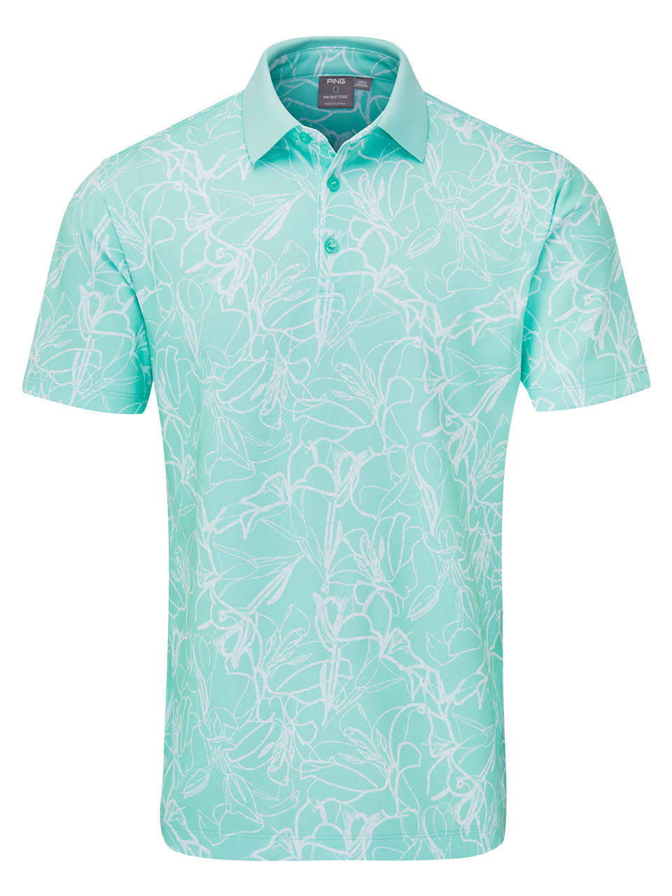 Ping Orlando Polo Shirt - Green Bay/White