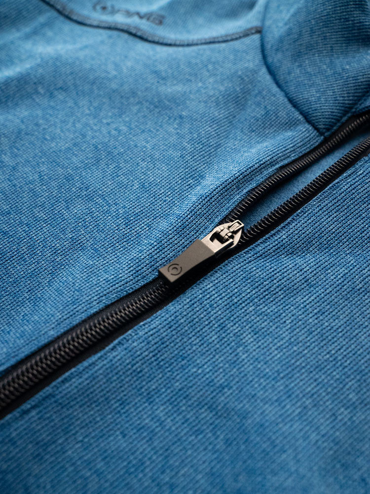 Ping Ramsey Half-Zip Ribbed Fleece - Snorkel Blue Marl