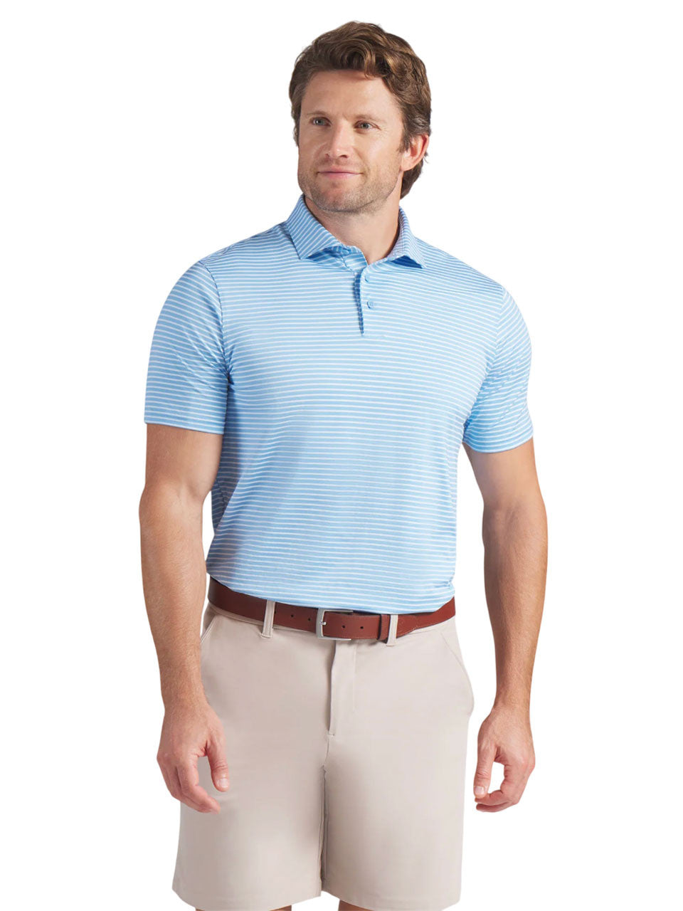 Puma Brrr Stripe Polo - Team Light Blue/White Glow