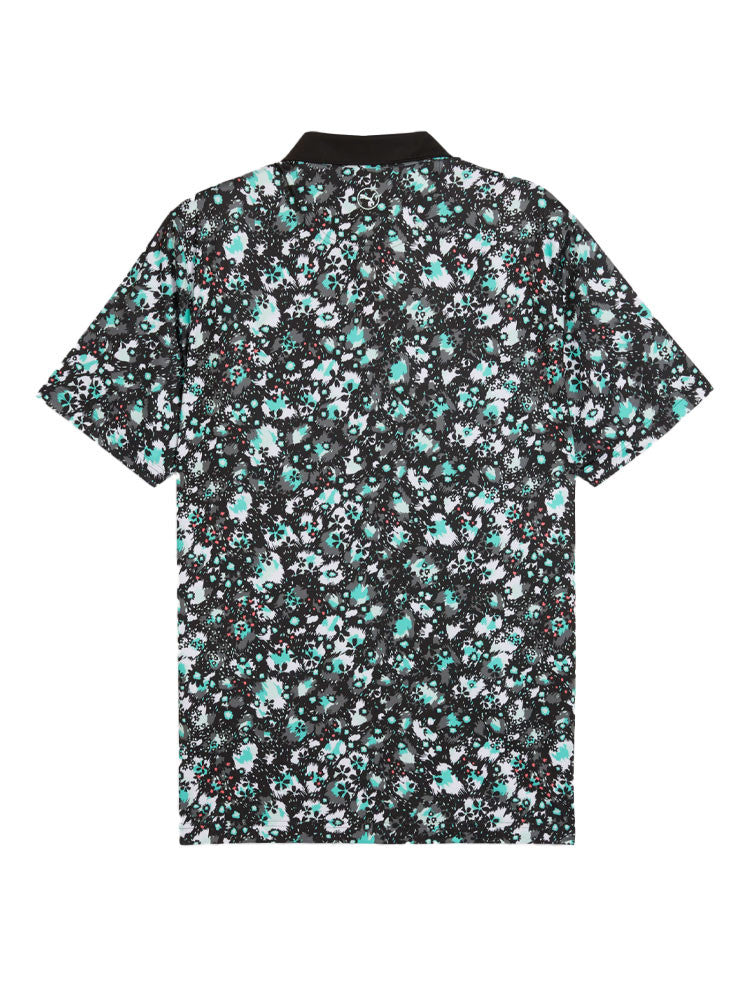 Puma CLOUDSPUN Abstract Camo Polo - Puma Black/Aquatic