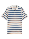 Puma CLOUDSPUN Stripe Polo - Warm White/Dark Indigo