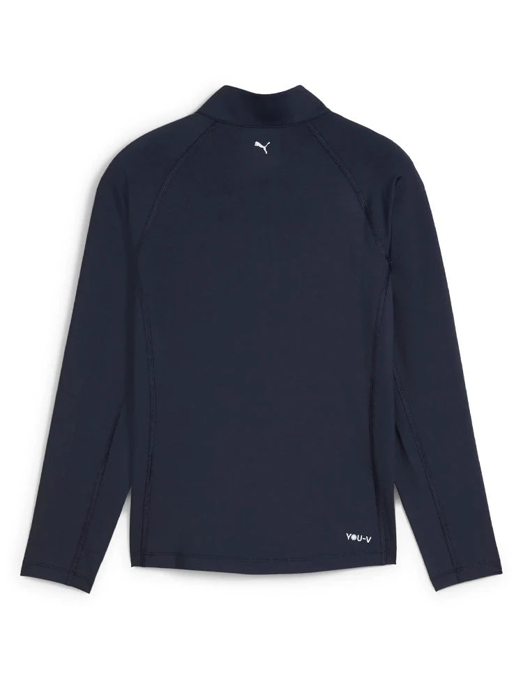 Puma Junior Girls YOU-V 1/4-Zip Top - Deep Navy