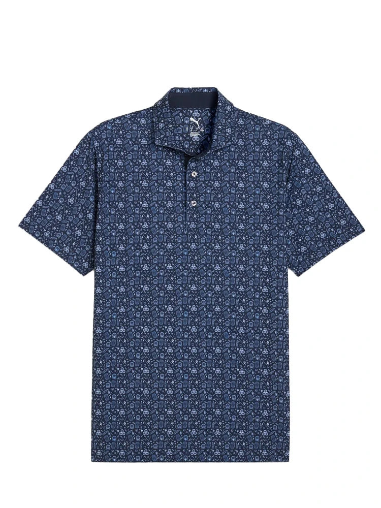 Puma MATTR Port Golf Polo - Deep Navy - White Glow/Deep Navy