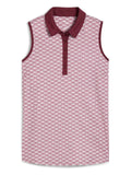 Puma Womens CLOUDSPUN Scallop SL Golf Polo - Ruby Shimmer/White Glow