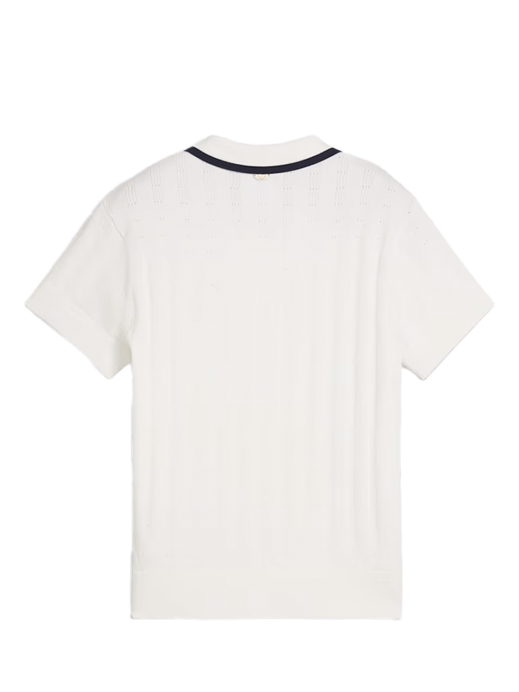 Puma x Arnold Palmer Womens Pointelle Golf Polo - Warm White