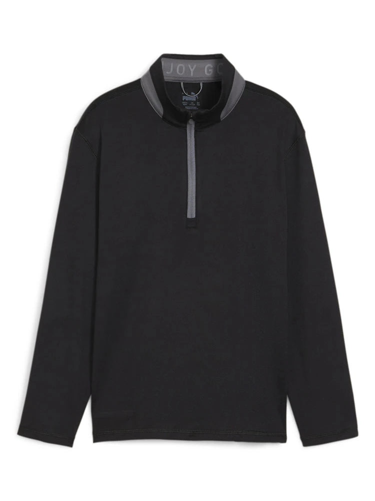 Puma JR Boy's Lightweight 1/4-Zip - Puma Black/Slate Sky