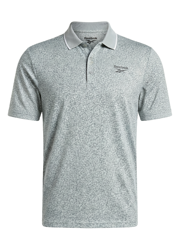 Reebok Crackle Print Polo Shirt - Grey 3