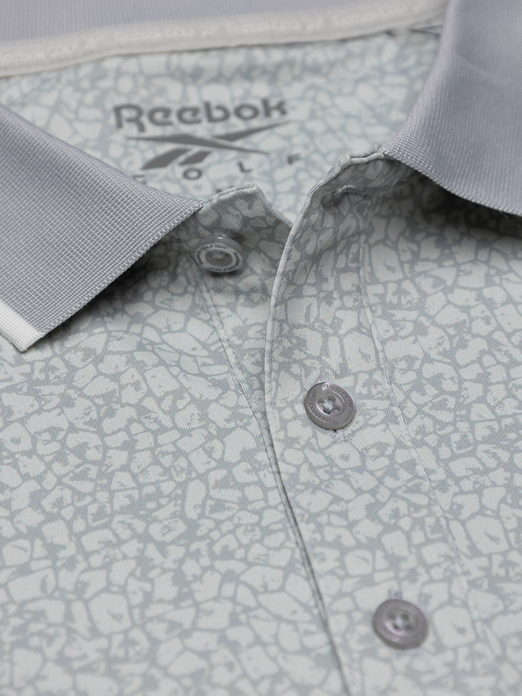 Reebok Crackle Print Polo Shirt - Grey 3