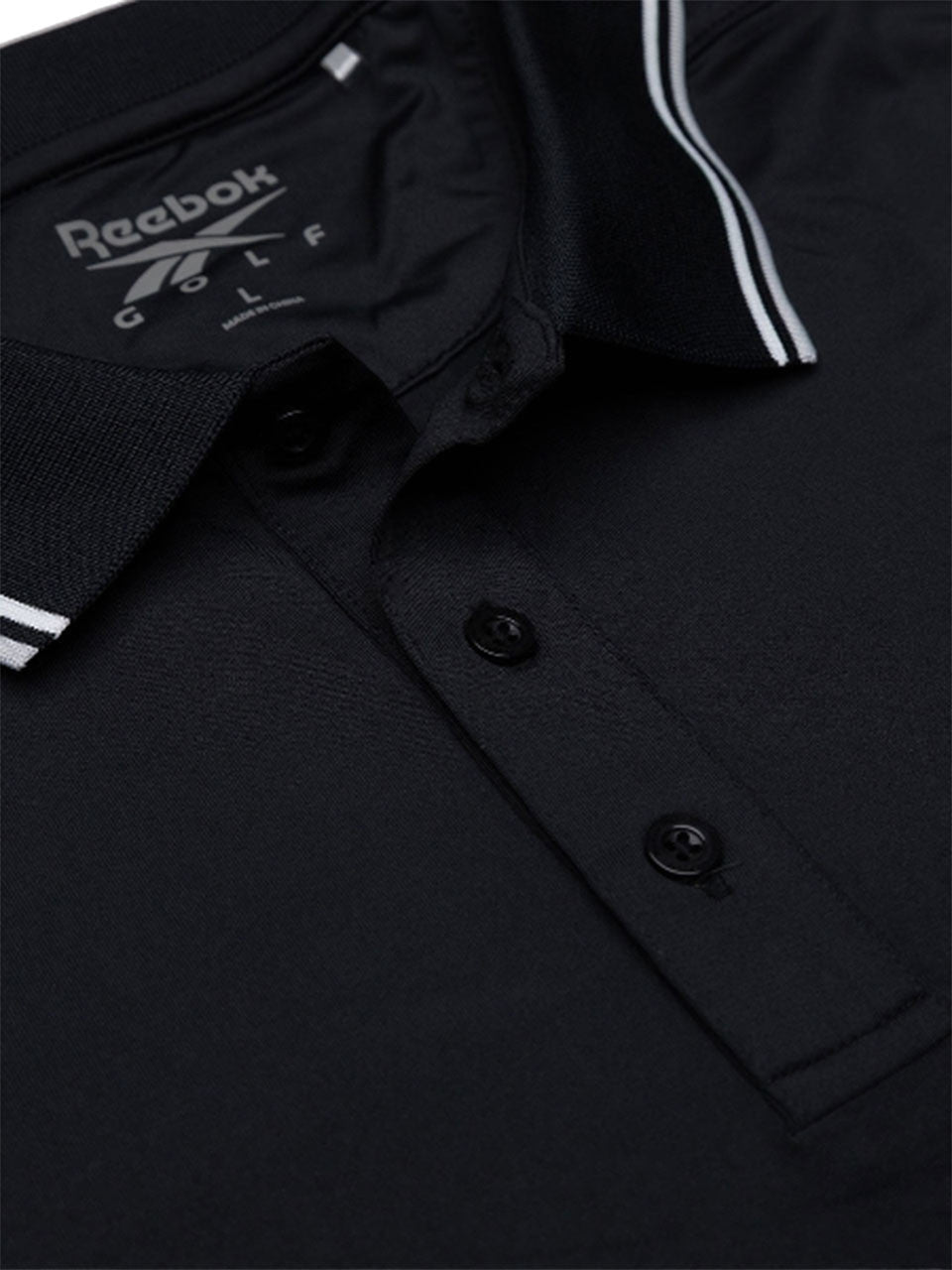 Reebok Solid Performance Polo Shirt - Black/White/Grey 3