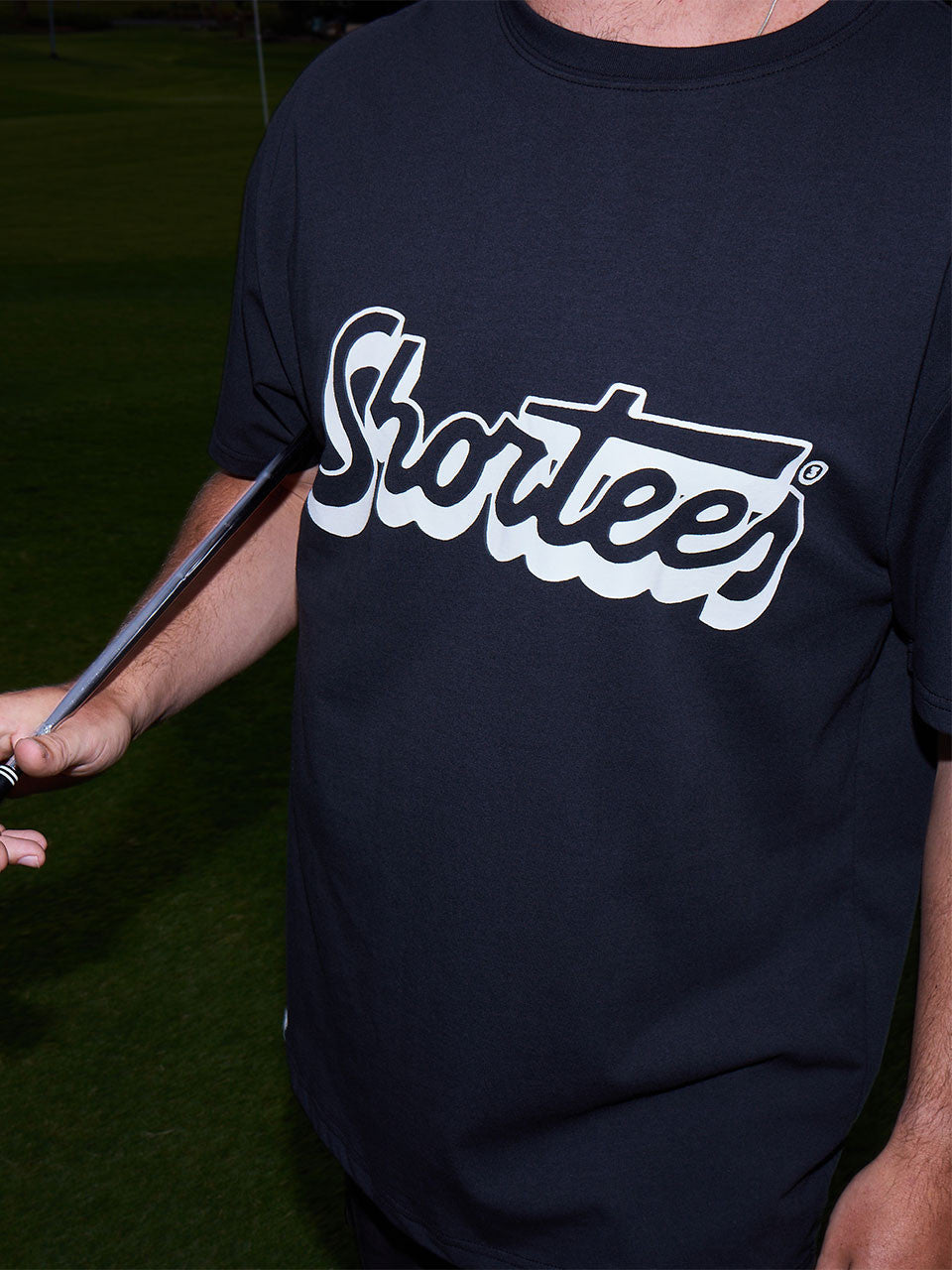 Shortees Golf Shadow Logo Tee - Black