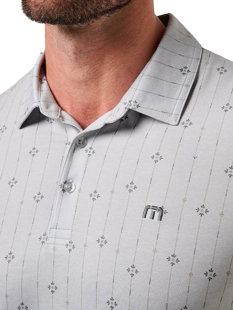 TravisMathew Featherweight Deco Polo - Heather Light Grey