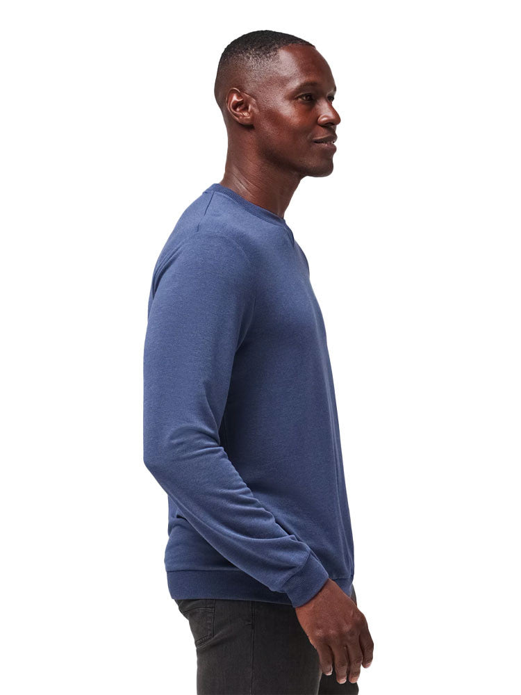 TravisMathew Amenities Crewneck - Heather Blue Nights