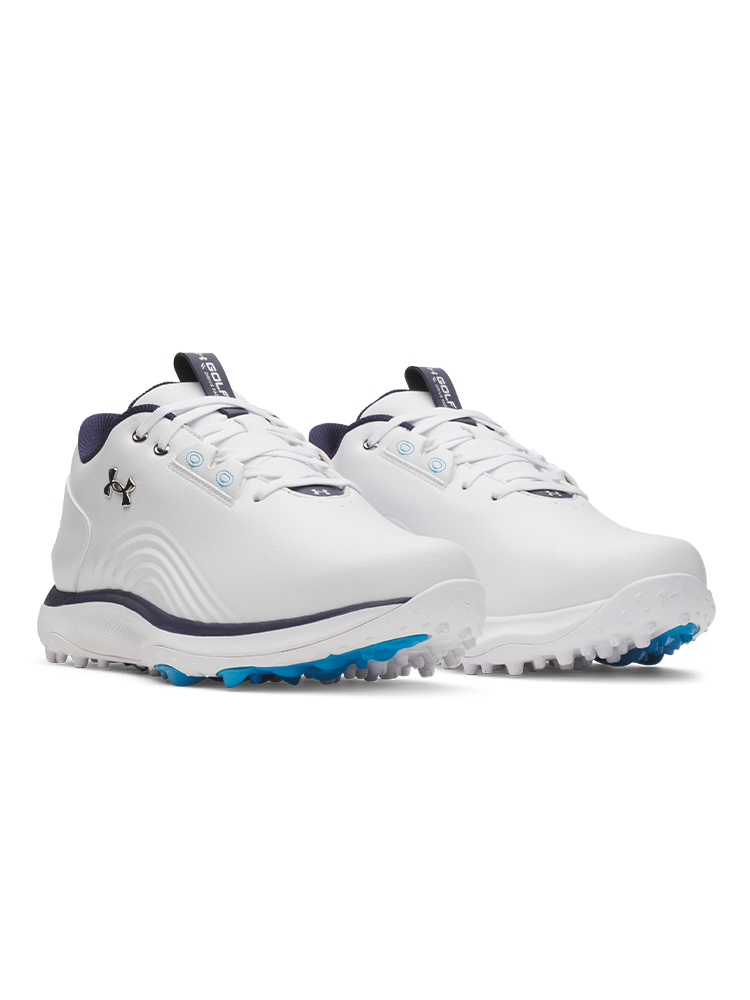 Under Armour Drive Fade 2 SL Golf Shoes - White/Metallic Silver