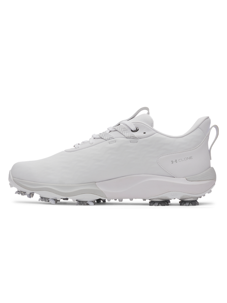 Under Armour Drive Pro Clone Golf Shoes - White/Metallic Gun Metal
