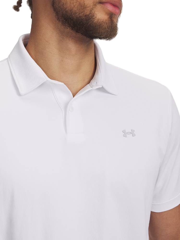 Under Armour Drive Sport Pique Polo - White/Halo Grey