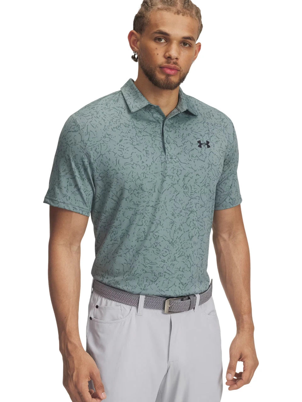 Under Armour Playoff 3.0 Printed Polo - Serpentine/Jasper Blue/Midnight Navy