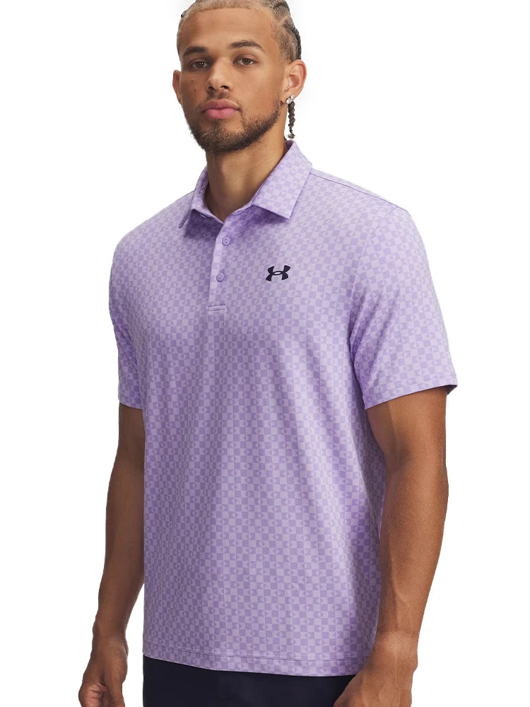 Under Armour Playoff 3.0 Printed Polo - Transparent/White/Midnight Navy