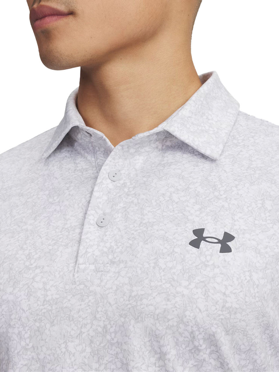 Under Armour Playoff 3.0 Printed Polo - White/Halo Grey/Castlerock