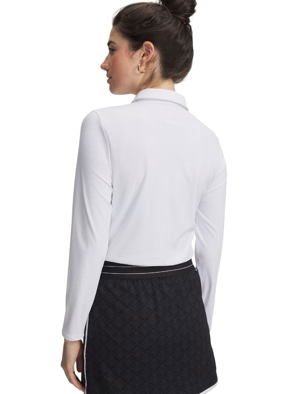 Under Armour Women's Drive Chill Long Sleeve Polo - Midnight Navy/White