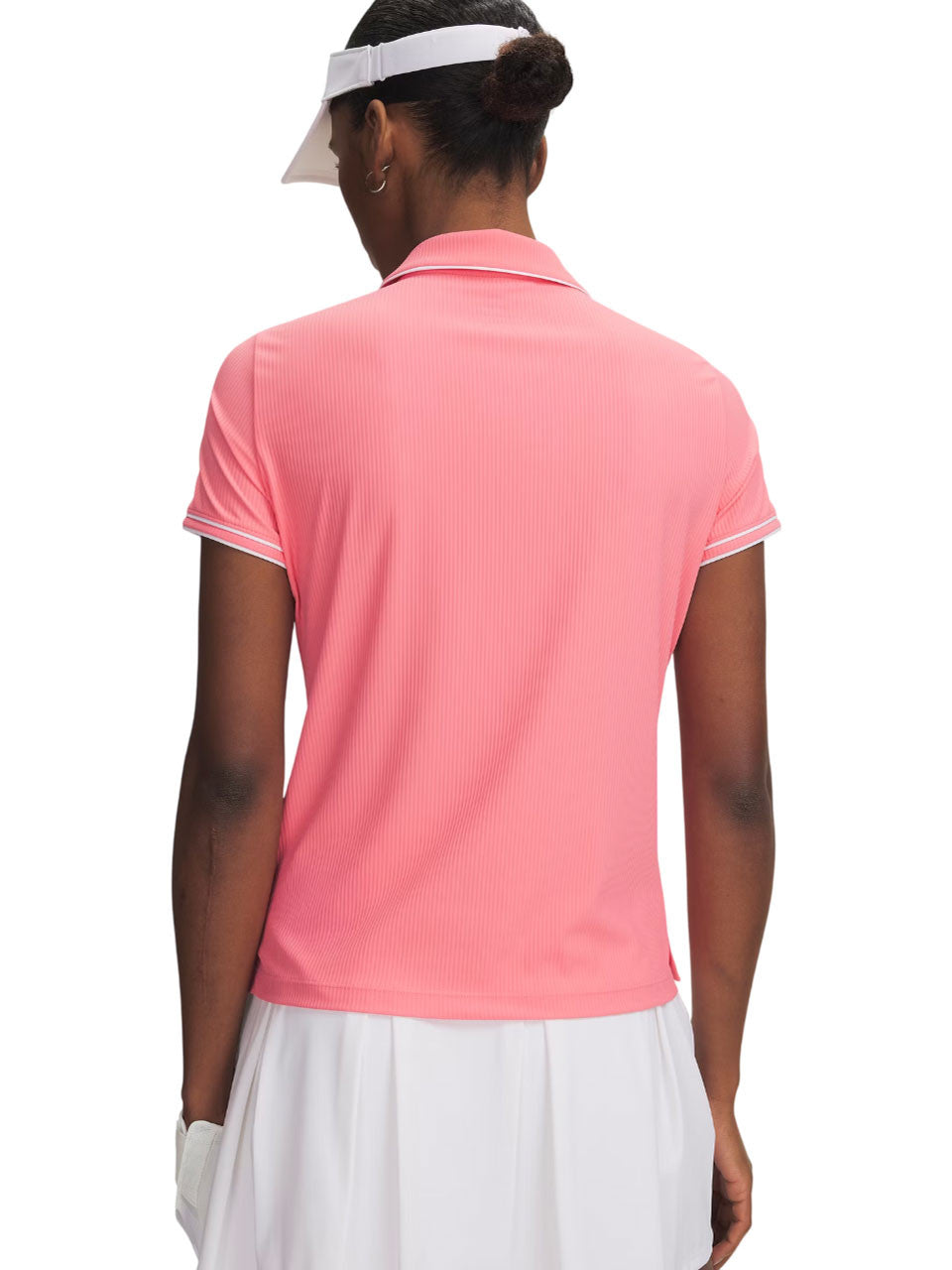 Under Armour Women's Drive Chill Short Sleeve Polo - Bittersweet Pink/White