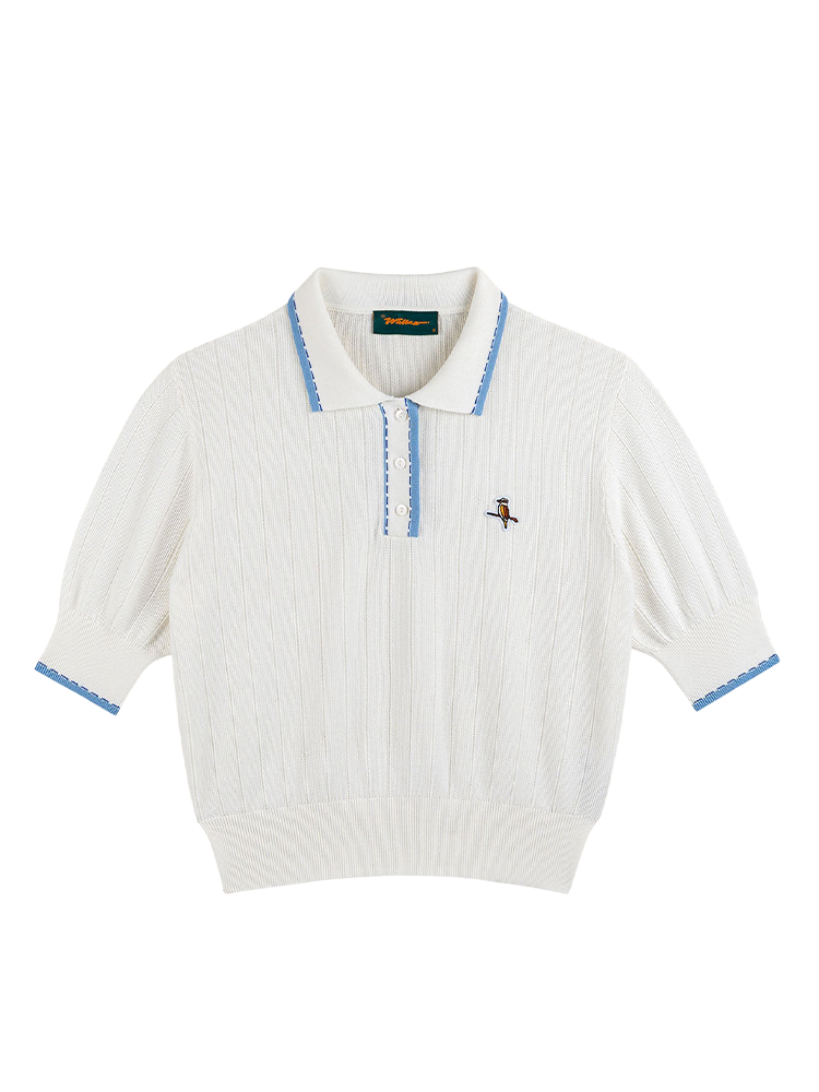 Walker Golf Things Womens SS Knit Polo - Ivory